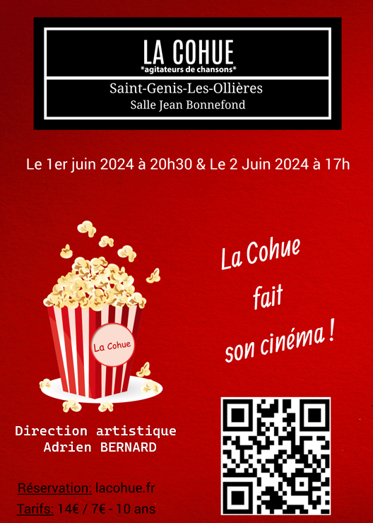 La Cohue fait son cinéma ! Concert 1 et 2 juin ...