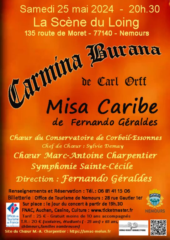 CARMINA BURANA de Carl Orff et Misa Caribe de  ...