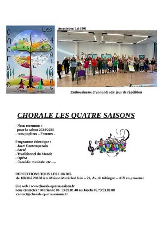 Reprise de la Chorale le 09 Septembre 2024