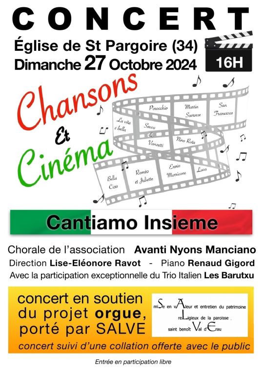 Concerts Chansons et cinéma italien