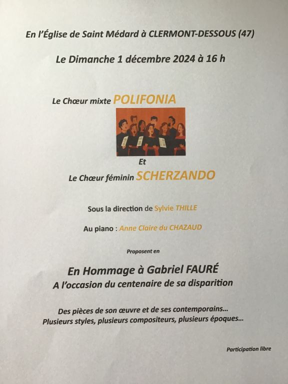 CONCERT HOMMAGE À GABRIEL FAURÉ