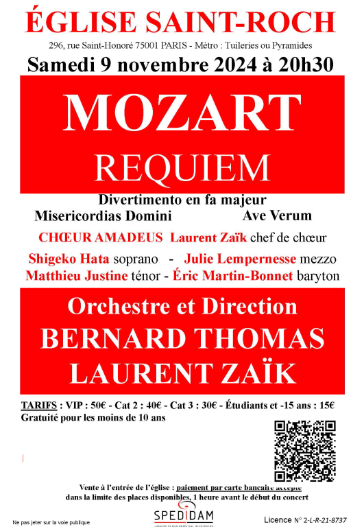 Concert Mozart à Saint-Roch