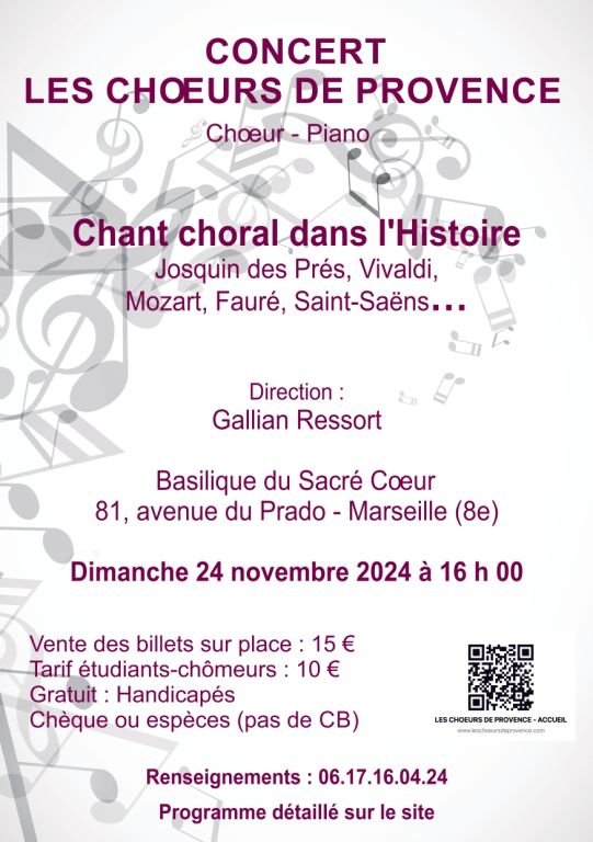 CONCERT DES CHŒURS DE PROVENCE - Chœur - Piano