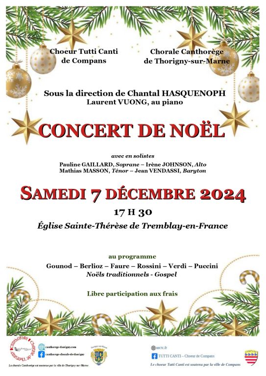 Chœur Tutti Canti - Concert de Noël 2024