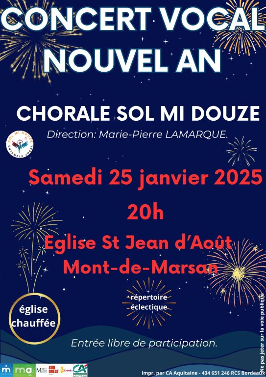 CONCERT DU NOUVEL AN SAMEDI 25 JANVIER 2025