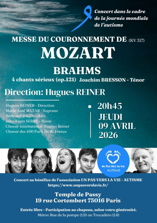Concert au profit de Un pas vers la vie, Journée nationale de l'autisme